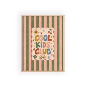 Cool Kids Club Poster met Lijst – Vintage Wanddecoratie voor de Kinderkamer