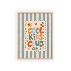 Cool Kids Club Poster met Lijst – Vintage Wanddecoratie voor de Kinderkamer